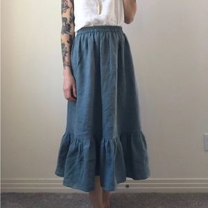 Found Path Goods linen midi skirt